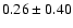 $0.26 \pm 0.40$