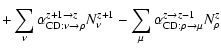 $\displaystyle +\sum_{\nu}\alpha^{z+1\rightarrow z}_{{\rm CD}:\nu\rightarrow\rho...
...
-\sum_{\mu}\alpha^{z\rightarrow z-1}_{{\rm CD}:\rho\rightarrow\mu}N^{z}_{\rho}$