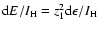 ${\rm d} E/I_{\rm H}=z_1^2{\rm d}\epsilon/I_{\rm H}$