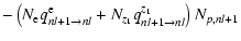 $\displaystyle -\left(N_{\rm e} q^{\rm e}_{nl+1 \rightarrow nl}+N_{z_1}q^{z_1}_{nl+1 \rightarrow nl}\right)
N_{p,nl+1}$