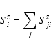 \begin{displaymath}S^{z}_{i}=\sum_{j}S^{z}_{ji}
\end{displaymath}