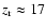 $z_{\rm r} \approx 17 $