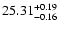 $\rm 25.31^{+0.19}_{-0.16}$