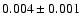 $0.004 \pm0.001$