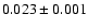 $0.023 \pm0.001$