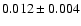 $0.012 \pm0.004$