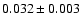 $0.032 \pm0.003$