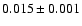 $0.015 \pm0.001$