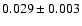 $0.029 \pm0.003$