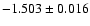 $-1.503\pm0.016$
