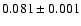 $0.081\pm0.001$