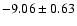 $-9.06 \pm0.63$