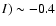 $I) \sim-0.4$