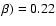 $\beta) = 0.22$