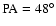 ${\rm PA} = 48^{\circ}$