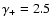 $\gamma _+ = 2.5$