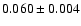 $0.060 \pm0.004$