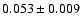 $0.053 \pm0.009$