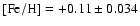 ${\rm [Fe/H]=+0.11\pm0.034}$