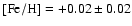 $\rm [Fe/H]\rm =+0.02 \pm 0.02$