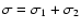 $\sigma=\sigma_1+\sigma_2$
