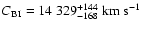 $C_{\rm BI} = 14~329^{+144}_{-168}~{\rm km~s^{-1}}$