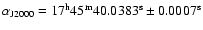 $\alpha_{\rm J2000}=17^{\rm h}45^{\rm m}40.0383^{\rm s}\pm0.0007^{\rm s}$