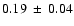 $0.19~\pm~0.04$