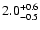$\rm 2.0^{+0.6}_{-0.5}$