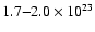 $1.7{-}2.0\times10^{23}$