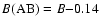 $B{\rm (AB)}=B{-}0.14$