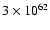 $3 \times 10^{62}$