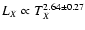$L_X\propto T_X^{2.64\pm 0.27}$