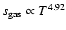 $s_{\rm gas} \propto
T^{4.92}$