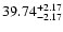 $\rm 39.74^{+2.17}_{-2.17}$