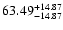 $\rm 63.49^{+14.87}_{-14.87}$