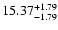 $\rm 15.37^{+1.79}_{-1.79}$