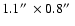 $1.1\hbox {$^{\prime \prime }$ }\times 0.8\hbox {$^{\prime \prime }$ }$