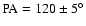 ${\rm PA}=120\pm5^{\circ}$