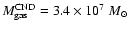 $M_{\rm gas}^{\rm CND}=3.4\times10^{7}~M_{\odot}$