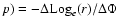 $p)=-\Delta{\rm Log}_e(r)/\Delta\Phi$