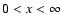$0<x<\infty$