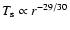 $T_{\rm {s}}\propto r^{-29/30}$