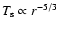 $T_{\rm {s}}\propto r^{-5/3}$