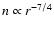 $n \propto r^{-7/4}$