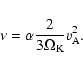 \begin{displaymath}\nu=\alpha \frac{2}{3\Omega_{\rm {K}}} v_{\rm {A}}^2\mbox{.}
\end{displaymath}