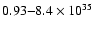 $0.93{-}8.4 \times 10^{35}$