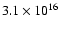 $3.1\times 10^{16}$