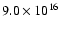 $9.0\times 10^{16}$