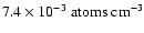 $7.4\times 10^{-3}~\rm {atoms~cm}^{-3}$
